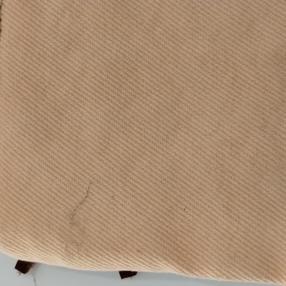 Myra Bag peach and brown large wristlet canvas/leather printed inside 9"x 7" - Picture 12 of 13